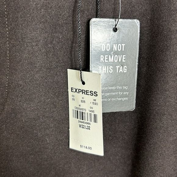 Express Pants Nwt Express Mens Slim Dress Pants In Brown 32 Poshmark